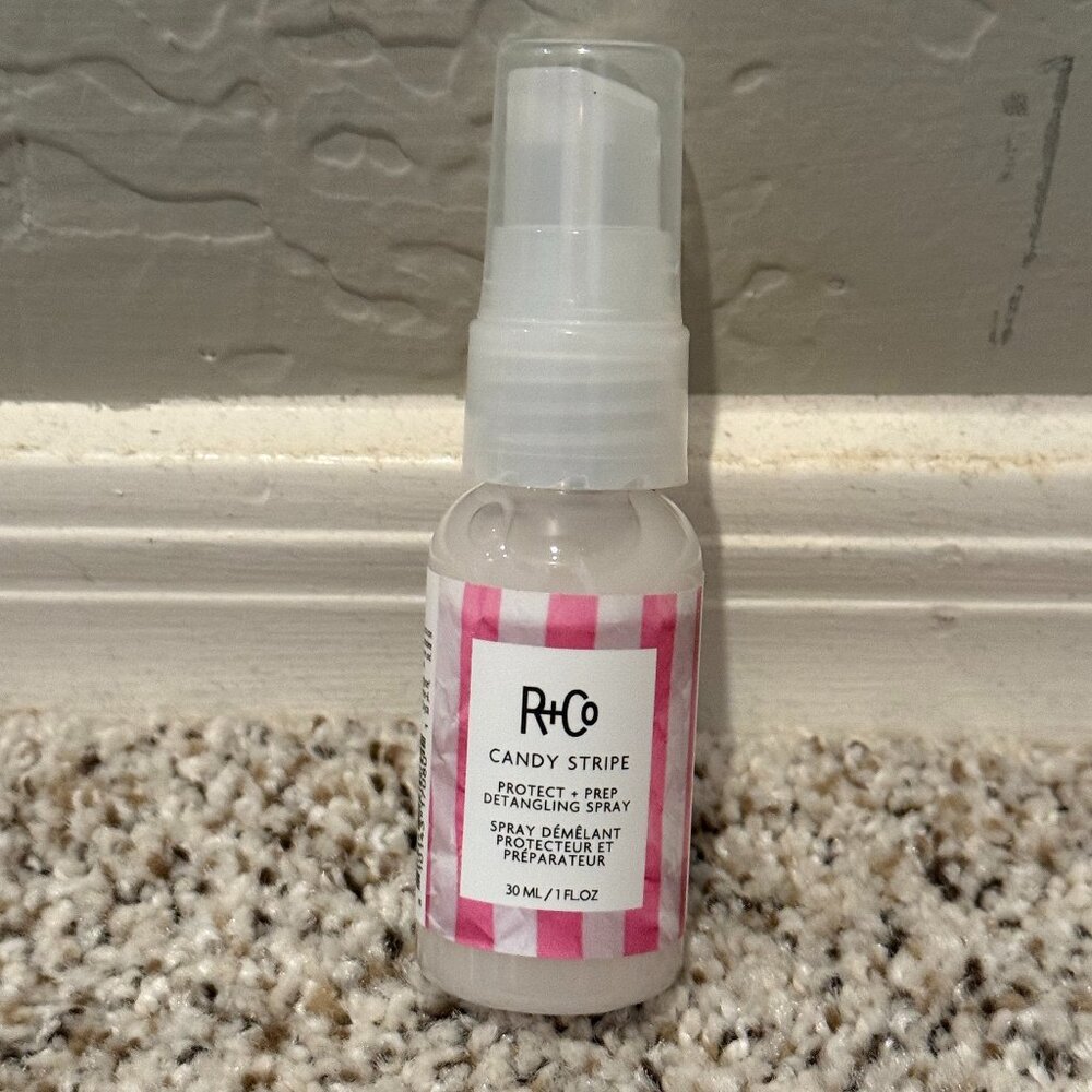 NEW R+Co | Candy Stripe Protect and Prep Detangling Spray | Size: 1oz/30ml